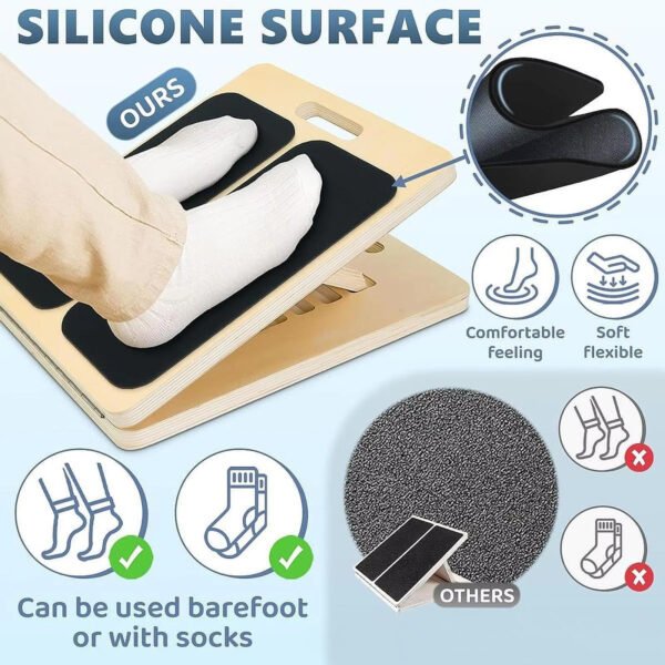 Professional Wooden Slant Board Adjustable Non-Slip Calf Stretching & Rehab Trainer