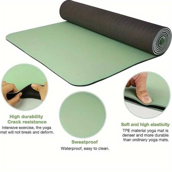 176584f254713e67a7b3e94e3921fa68.jpg Non-Slip Yoga Mat with Carrying Strap Textured Surface Exercise Mat for Fitness & Training