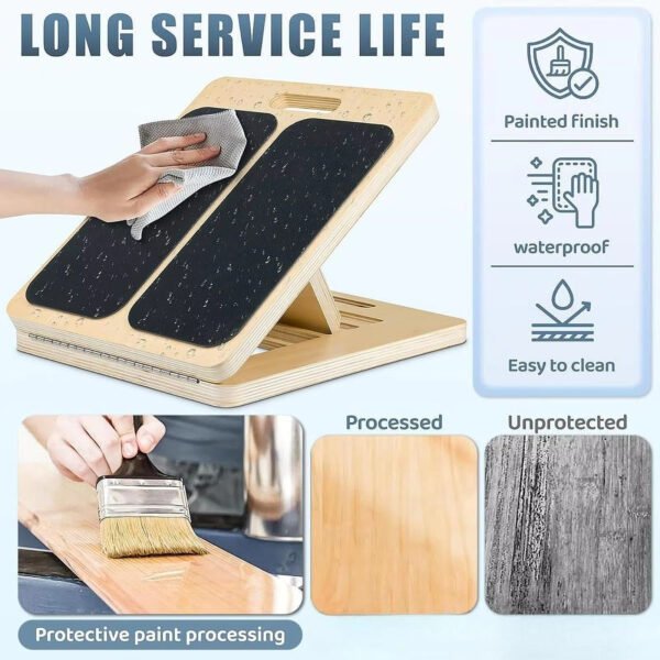 Professional Wooden Slant Board Adjustable Non-Slip Calf Stretching & Rehab Trainer