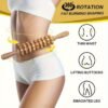 Wooden 9-Roller Massage Stick Handheld Body Massager for Muscle Relief & Relaxation