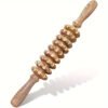 Wooden 9-Roller Massage Stick Handheld Body Massager for Muscle Relief & Relaxation