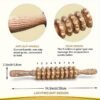 Wooden 9-Roller Massage Stick Handheld Body Massager for Muscle Relief & Relaxation